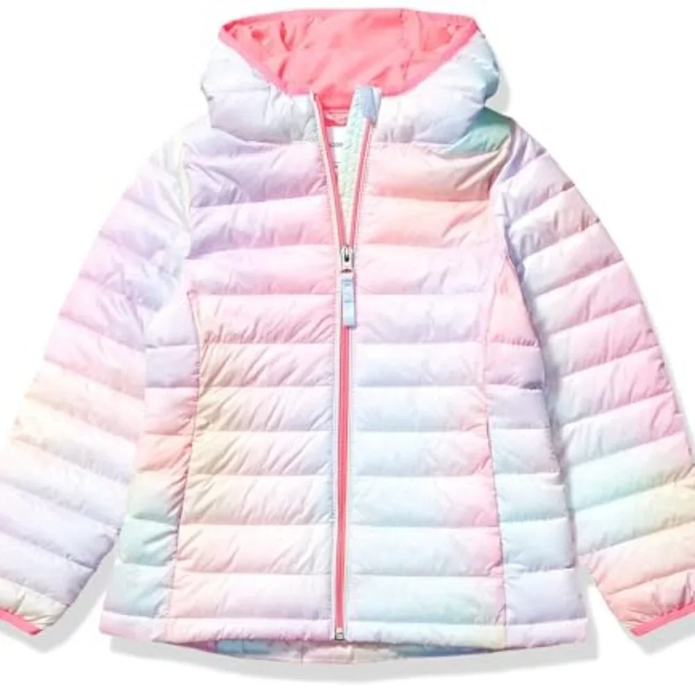 Lightweight Water-Resistant Packable Hooded Puffer Jacket Girls Toddler